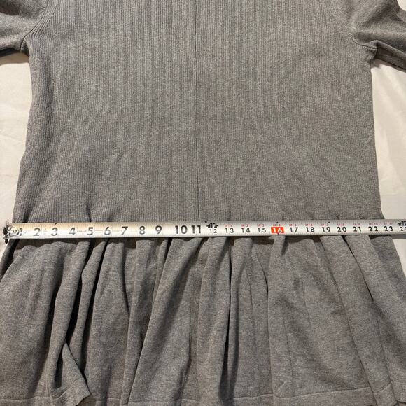 Free People Gray, Long Sleeve, Pleated, Ribbed, Sweater Dress- M - Picture 7 of 8